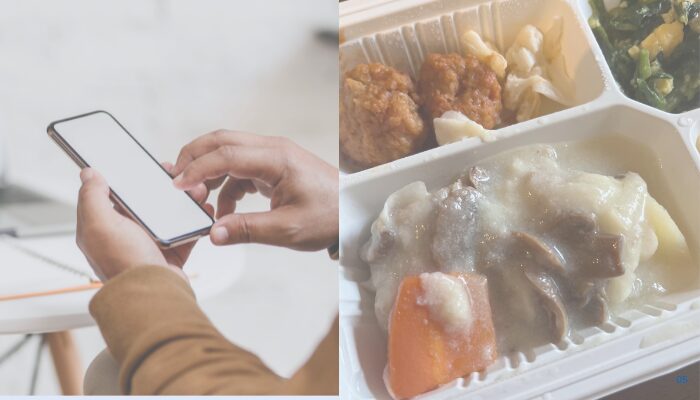 弁当をスマホで選ぶ様子
